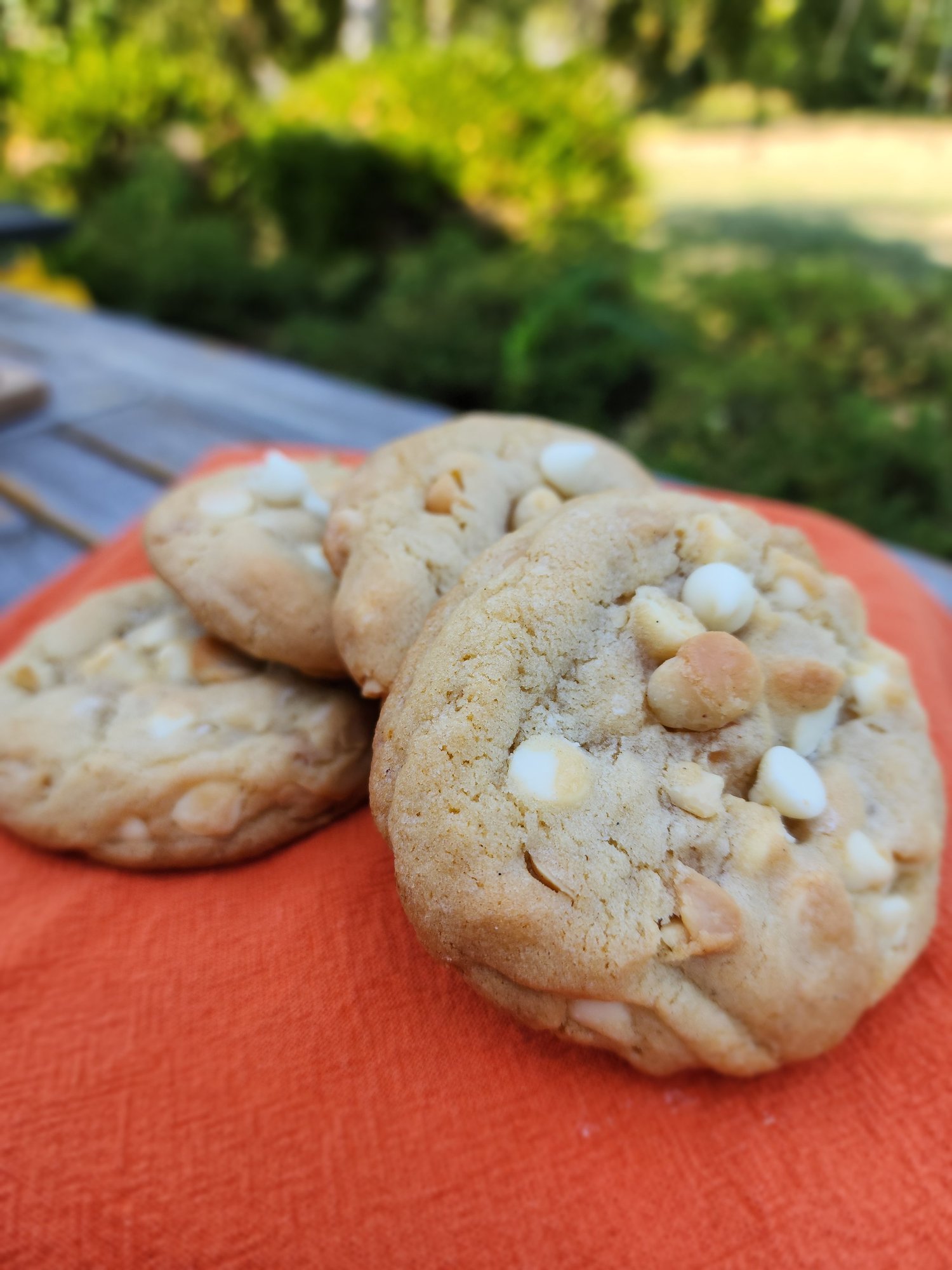 White chocolate macadamia cookies